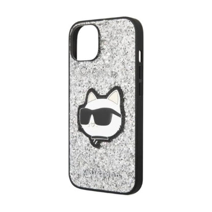 Karl Lagerfeld NFT Glitter Choupette Patch Case, Silber - iPhone 14