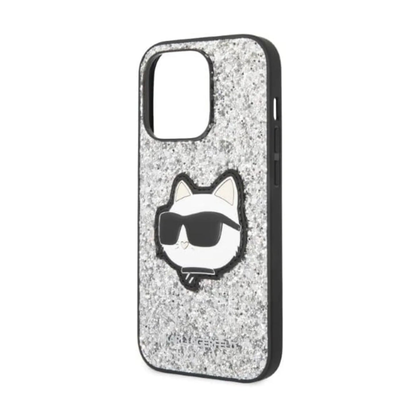 Karl Lagerfeld NFT Glitter Choupette Patch Case, Silber - iPhone 14 Pro Max