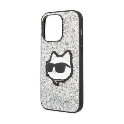 Karl Lagerfeld NFT Glitter Choupette Patch Case, Silber - iPhone 14 Pro Max