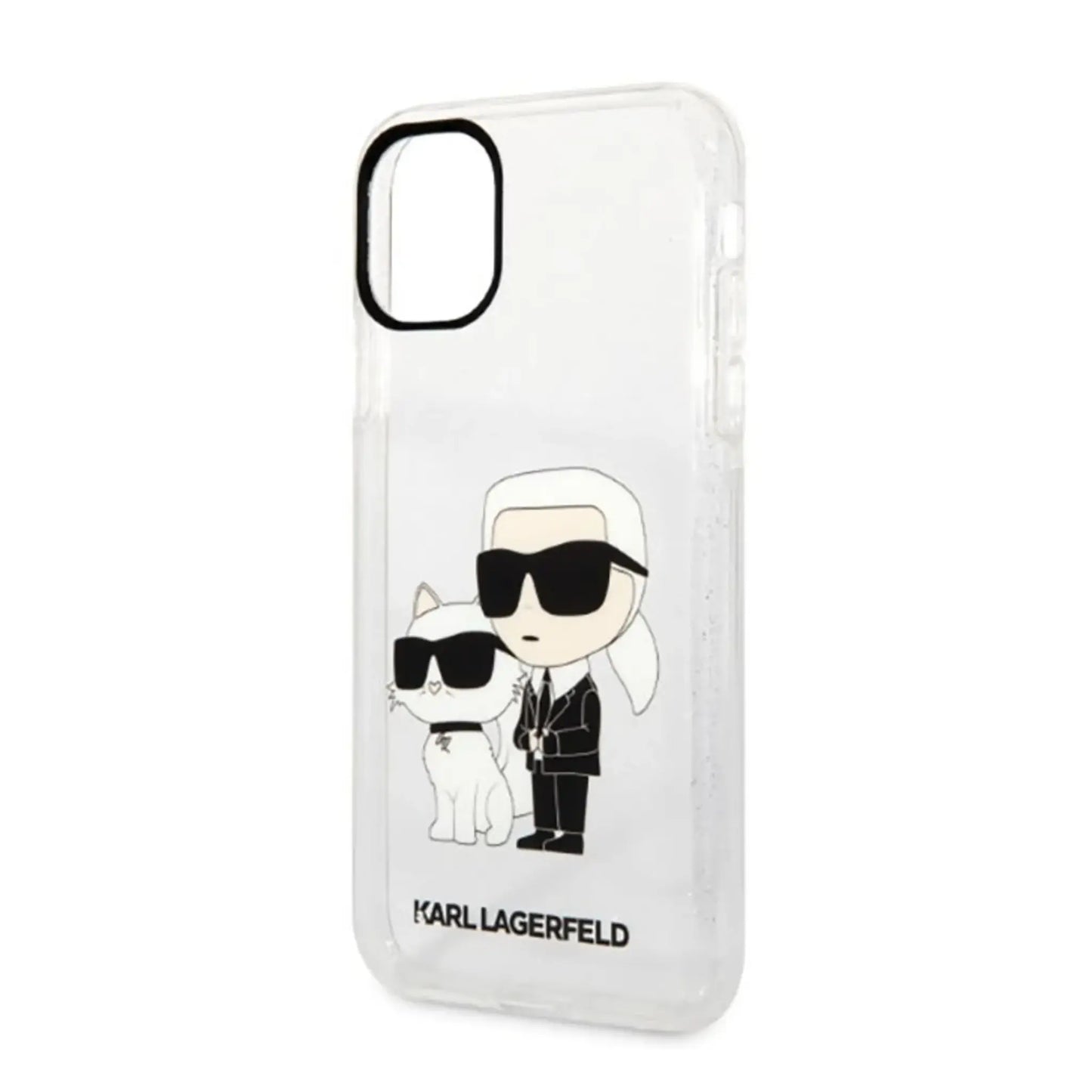 Karl Lagerfeld Glitter Karl & Choupette NFT Case, Transparent - iPhone 11