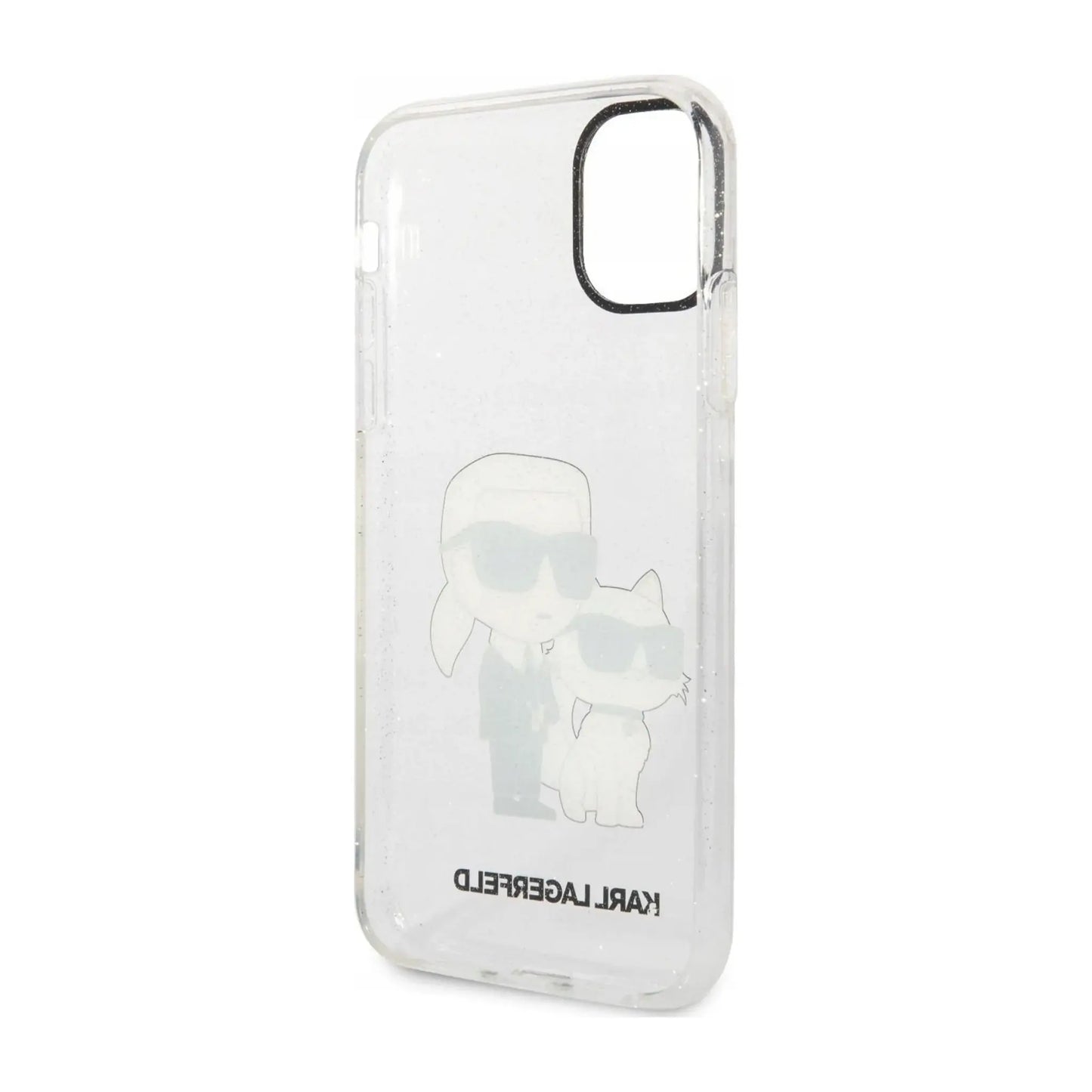 Karl Lagerfeld Glitter Karl & Choupette NFT Case, Transparent - iPhone 11