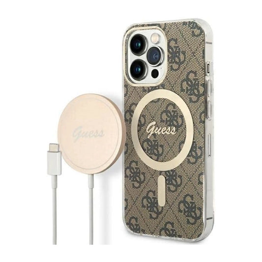 Guess Bundle Pack Hülle 4G Für Magsafe Braun Gold - iPhone 13 Pro