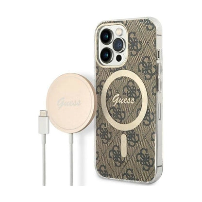 Guess Bundle Pack MagSafe 4G Braun-Gold - iPhone 13 Pro Max