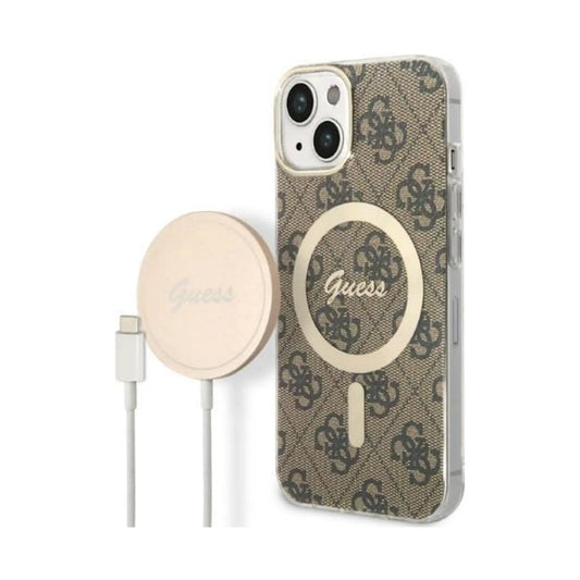Guess Bundle Pack Hülle 4G Für Magsafe Braun Gold - iPhone 14 Plus