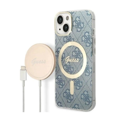 Guess Bundle Pack Hülle 4G Für Magsafe Blau Gold - iPhone 14