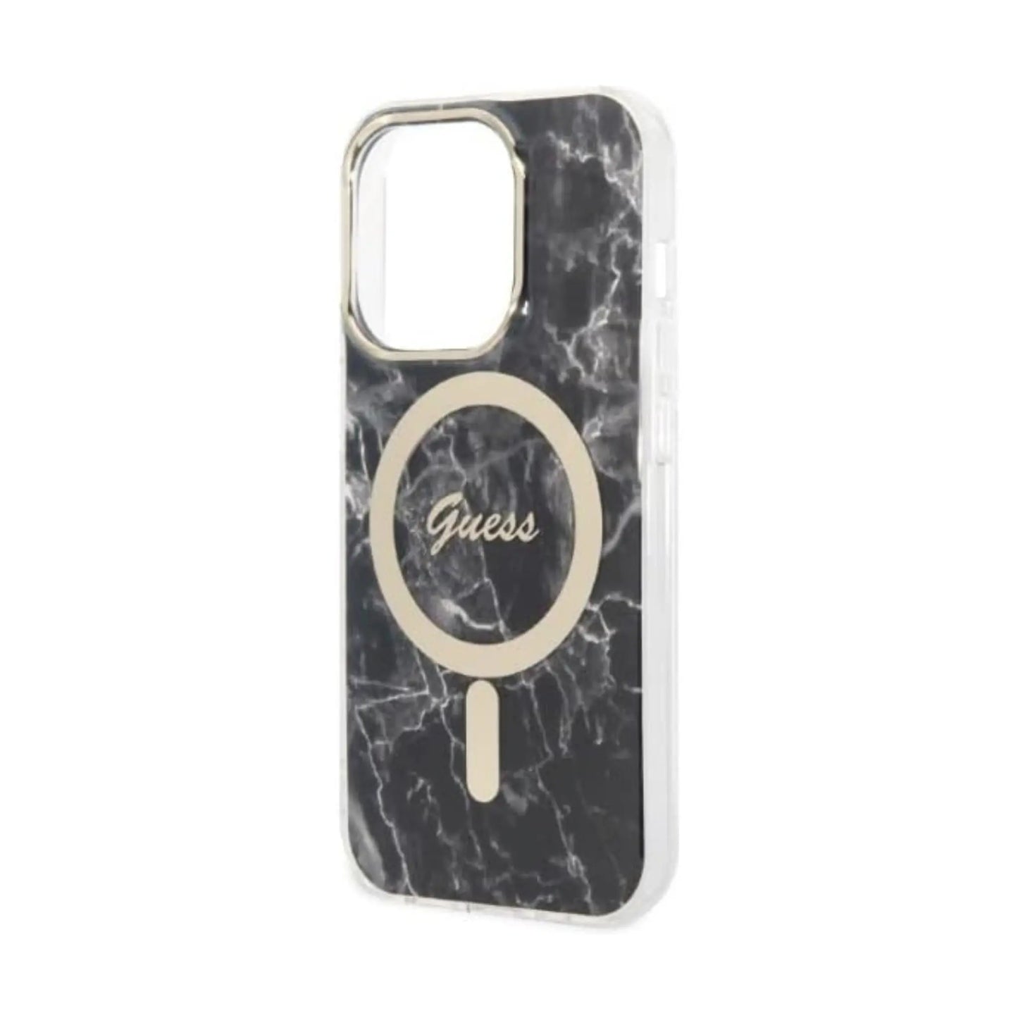 Guess Bundle Pack Hülle IML Marble Für Magsafe Schwarz Gold - iPhone 14 Pro Max