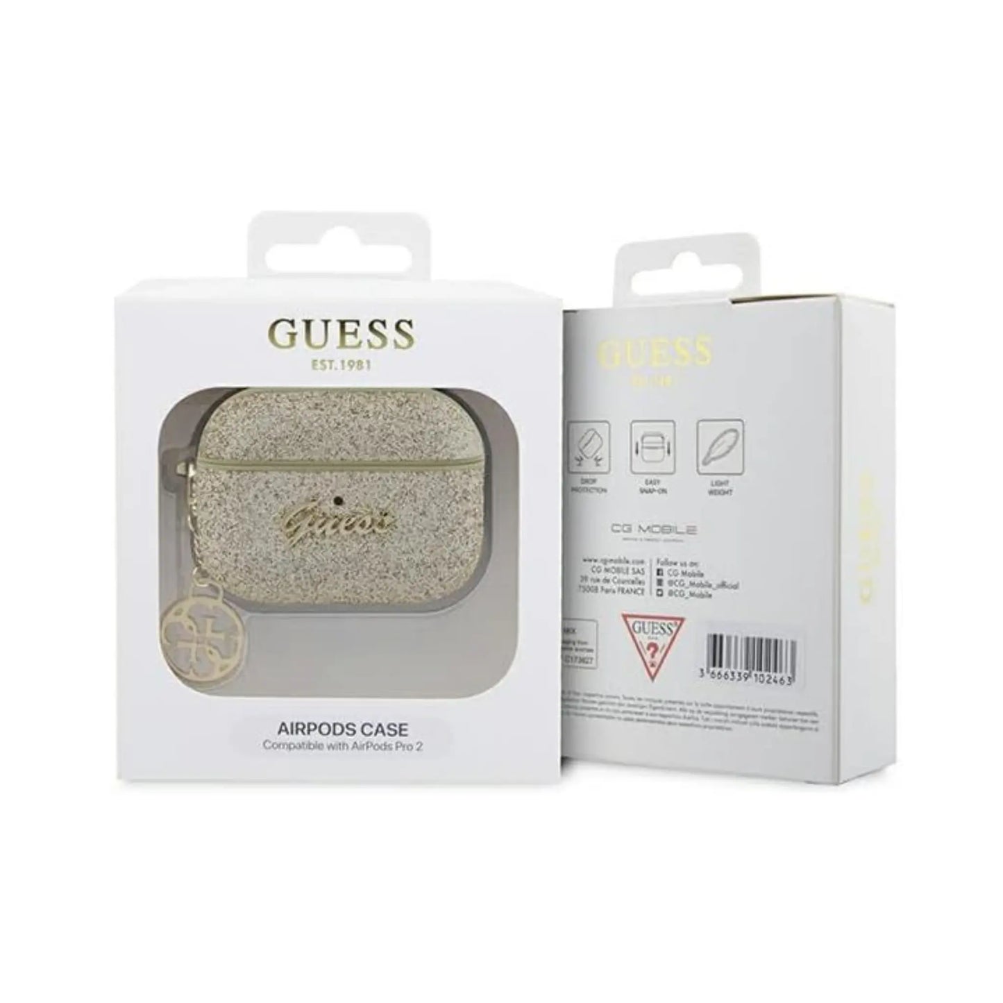Guess AirPods Pro 2 Hülle, Gold – 4G Glitter Flake
