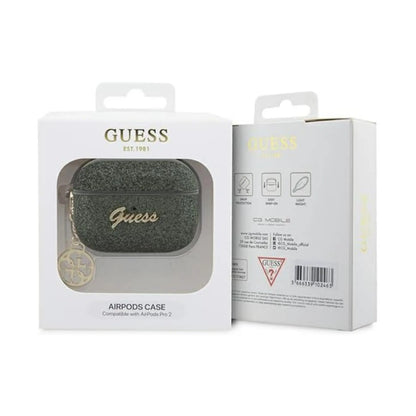 Guess AirPods Pro 2 Hülle, Grün – 4G Glitter Flake