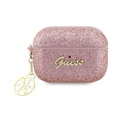 Guess GUAP2GLGSHP AirPods Pro 2 Hülle Glitter Script Herz Pink