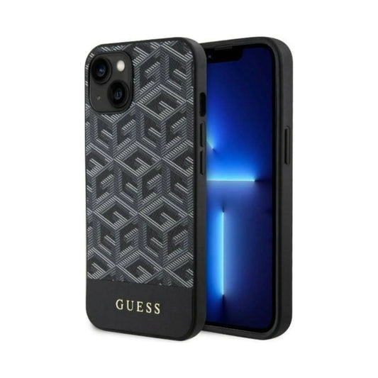 Guess GCube Stripes Hülle Schwarz für Magsafe – iPhone 14