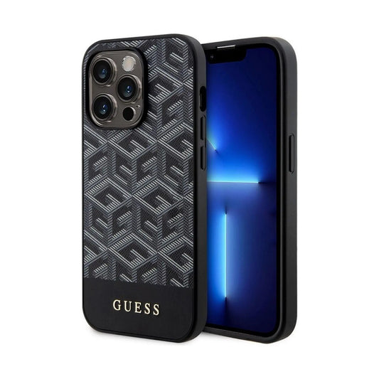 Guess GCube Stripes Hülle Schwarz für Magsafe – iPhone 14 Pro
