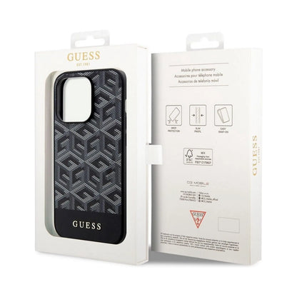 Guess GCube Stripes Hülle Schwarz für Magsafe – iPhone 14 Pro
