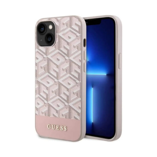 Guess Hülle Gcube Stripes Für Magsafe Pink - iPhone 14