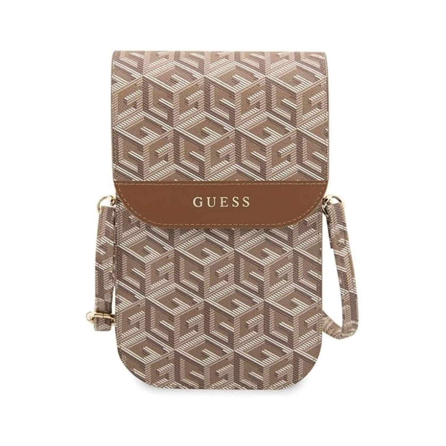 Guess Tasche G Cube Stripe Braun - Phone Bag
