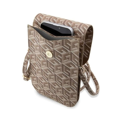 Guess Tasche G Cube Stripe Braun - Phone Bag