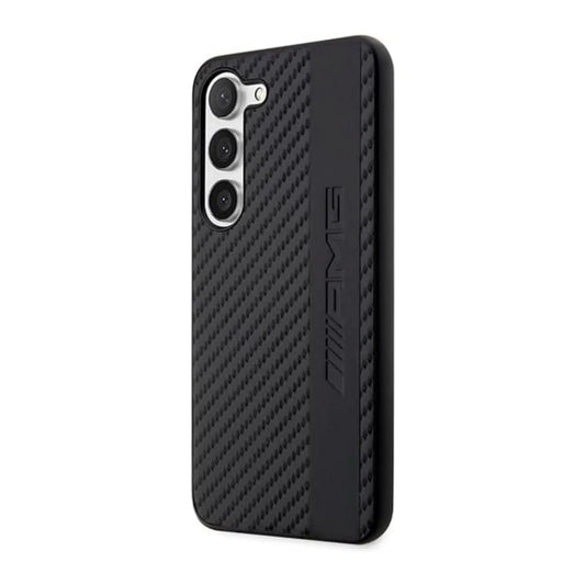 AMG Galaxy S23+ Hülle, Schwarz – Carbon-Streifen & Prägung