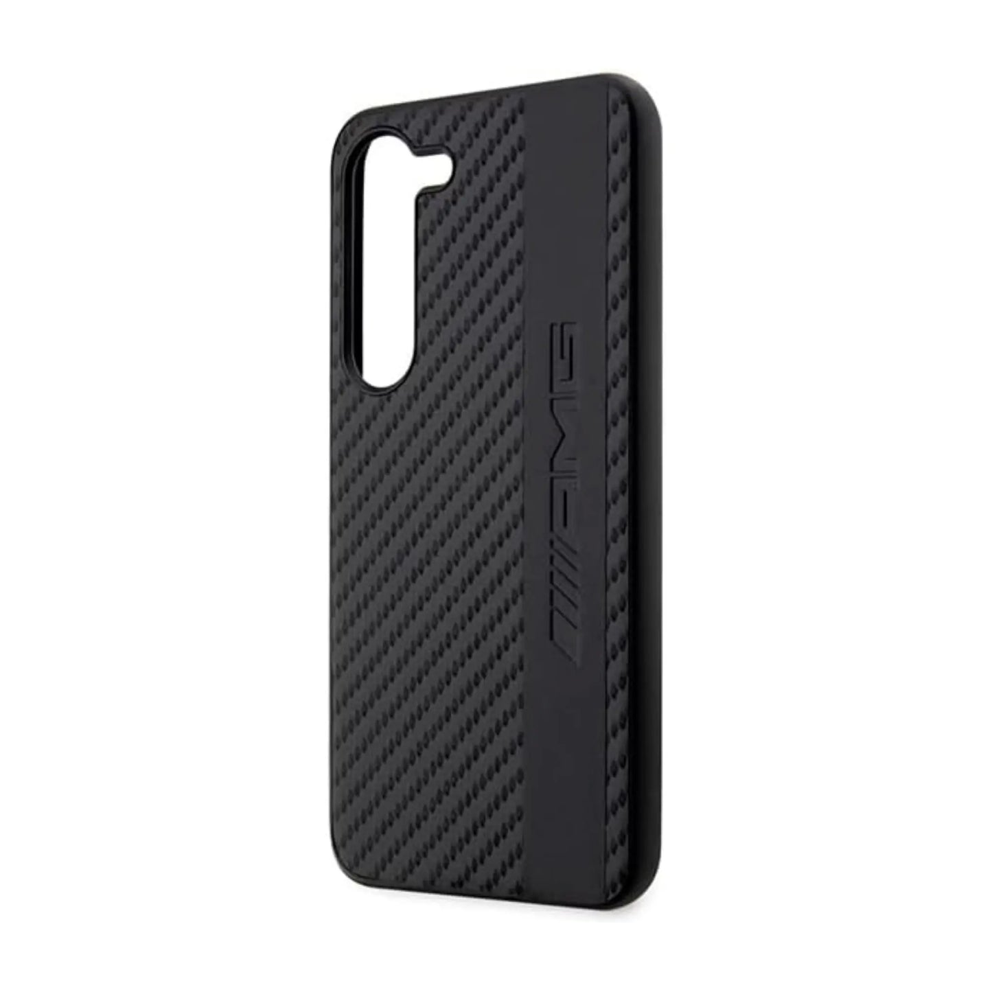 AMG Galaxy S23+ Hülle, Schwarz – Carbon-Streifen & Prägung