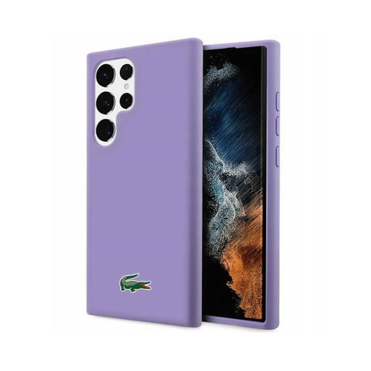 Lacoste Hülle Silicone Croc Logo Violett – Galaxy S23 Ultra