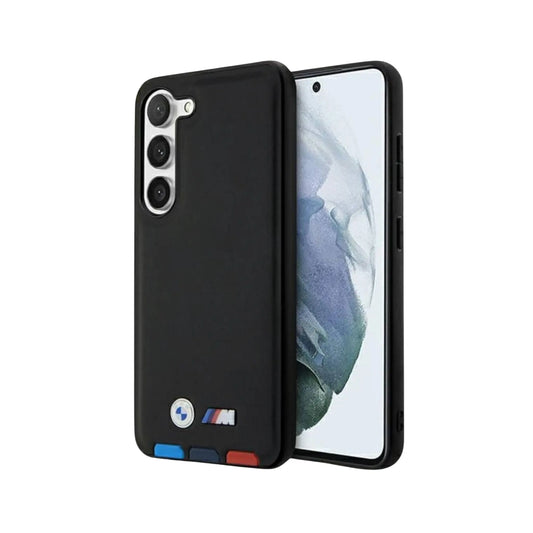 BMW Galaxy S23 Hülle BMHCS23S22PTDK, Schwarz – Lederstempel Tricolor