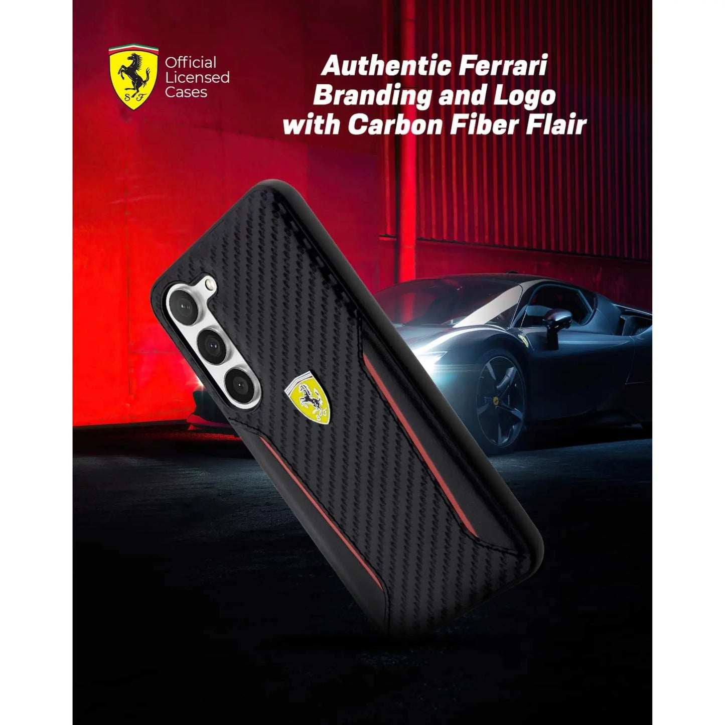 Ferrari Carbon Case, Schwarz – Galaxy S23+