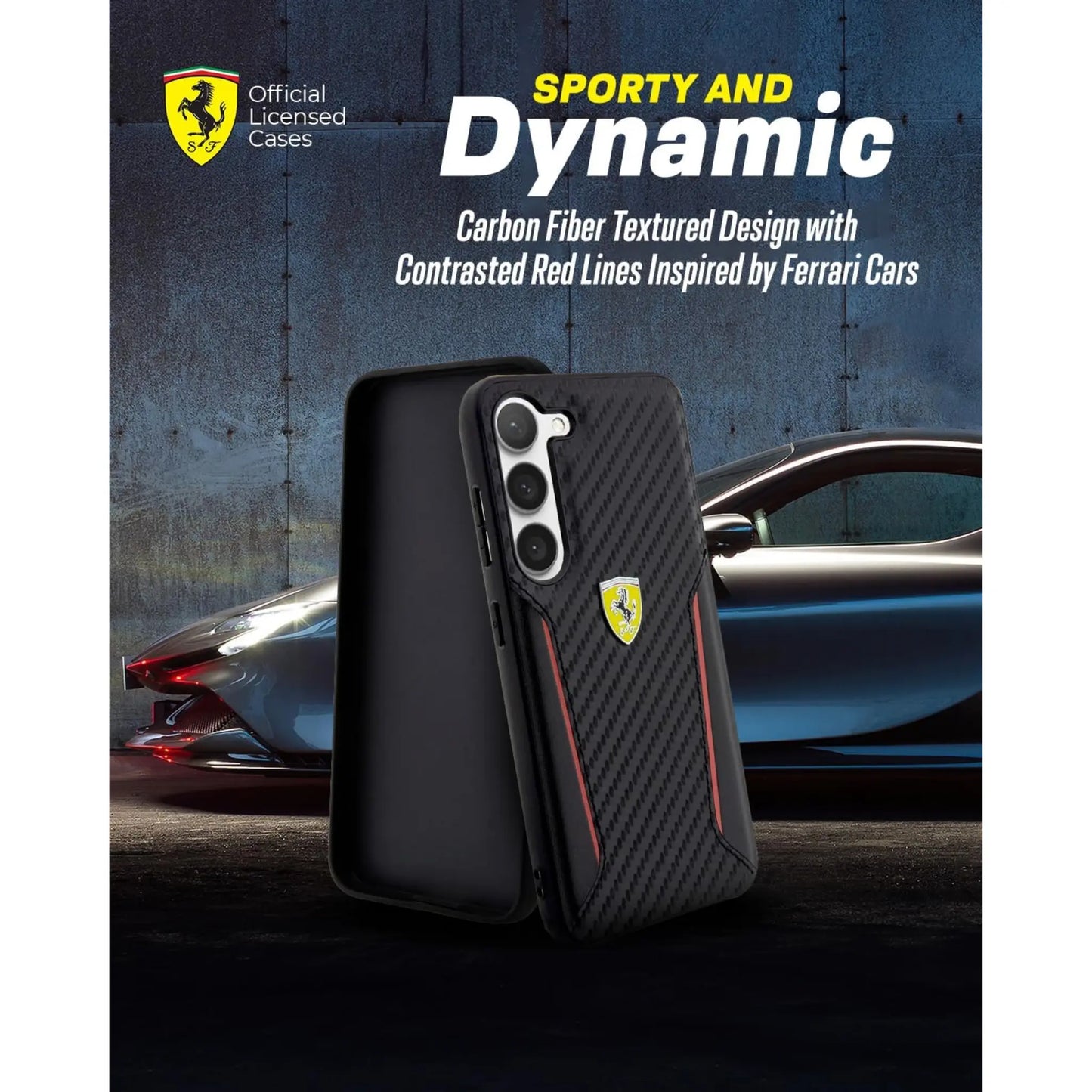 Ferrari Carbon Case, Schwarz – Galaxy S23+