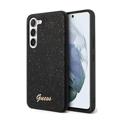 Guess Hülle GUHCS23SHGGSHK Glitter Script Logo Schwarz – Galaxy S23
