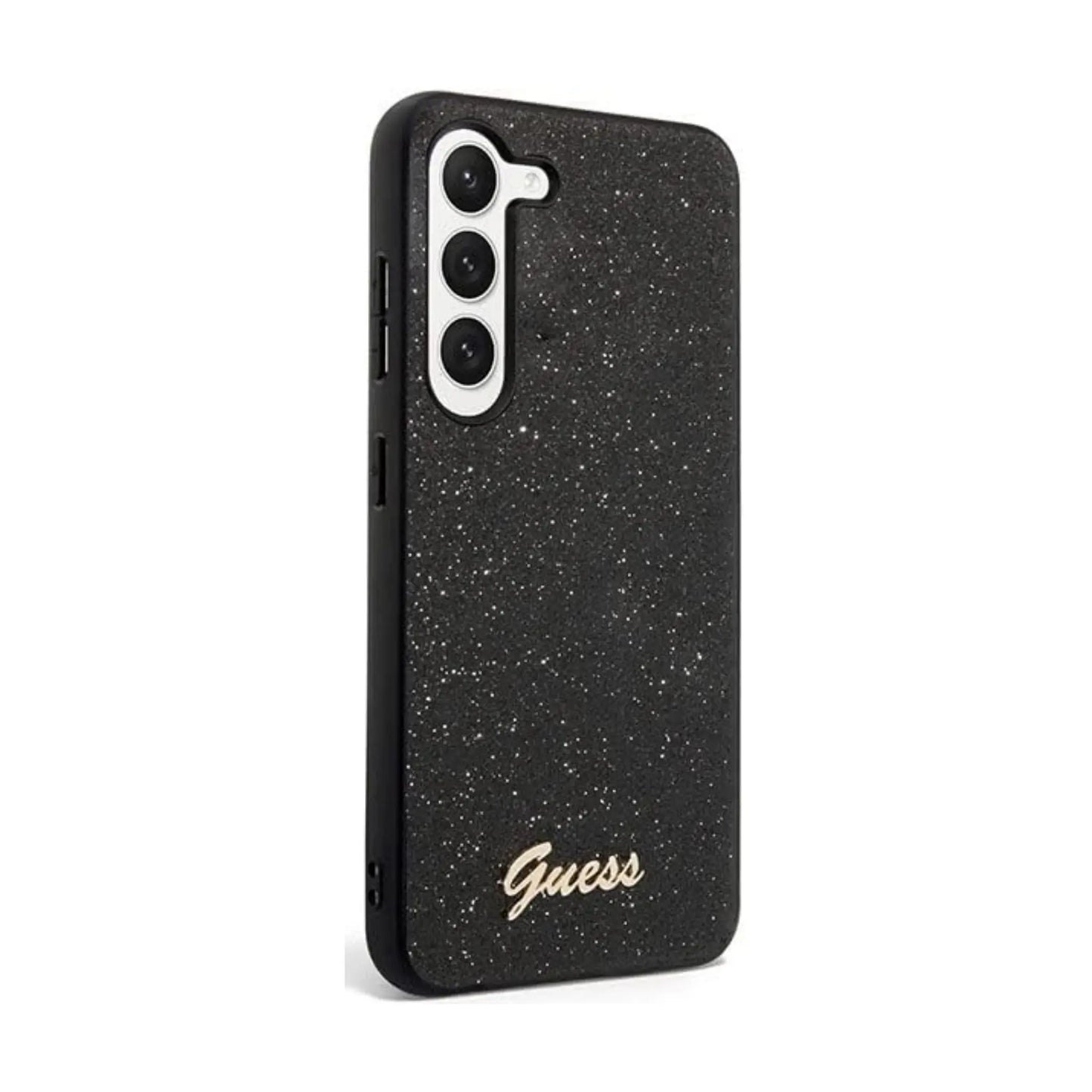 Guess Hülle GUHCS23SHGGSHK Glitter Script Logo Schwarz – Galaxy S23