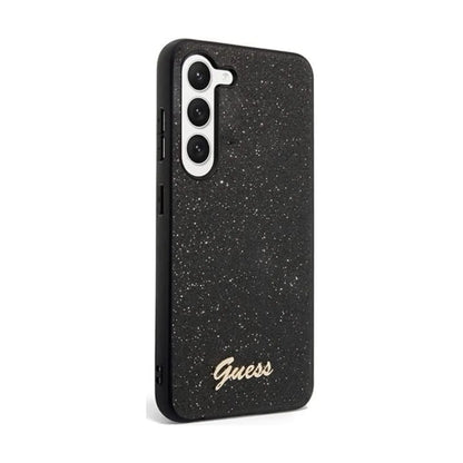 Guess Hülle GUHCS23SHGGSHK Glitter Script Logo Schwarz – Galaxy S23