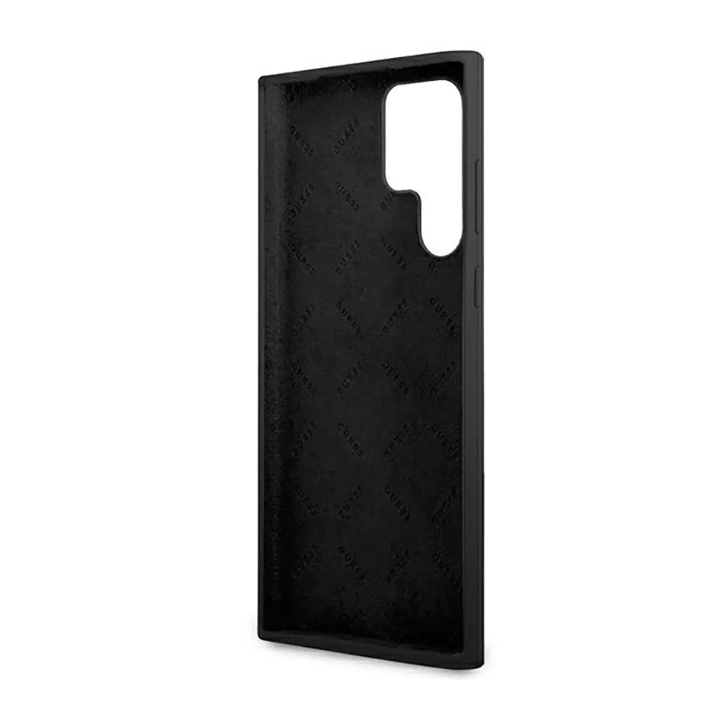 Guess Liquid Silicone Metal Logo Case Negru, Schwarz – Galaxy S23 Ultra