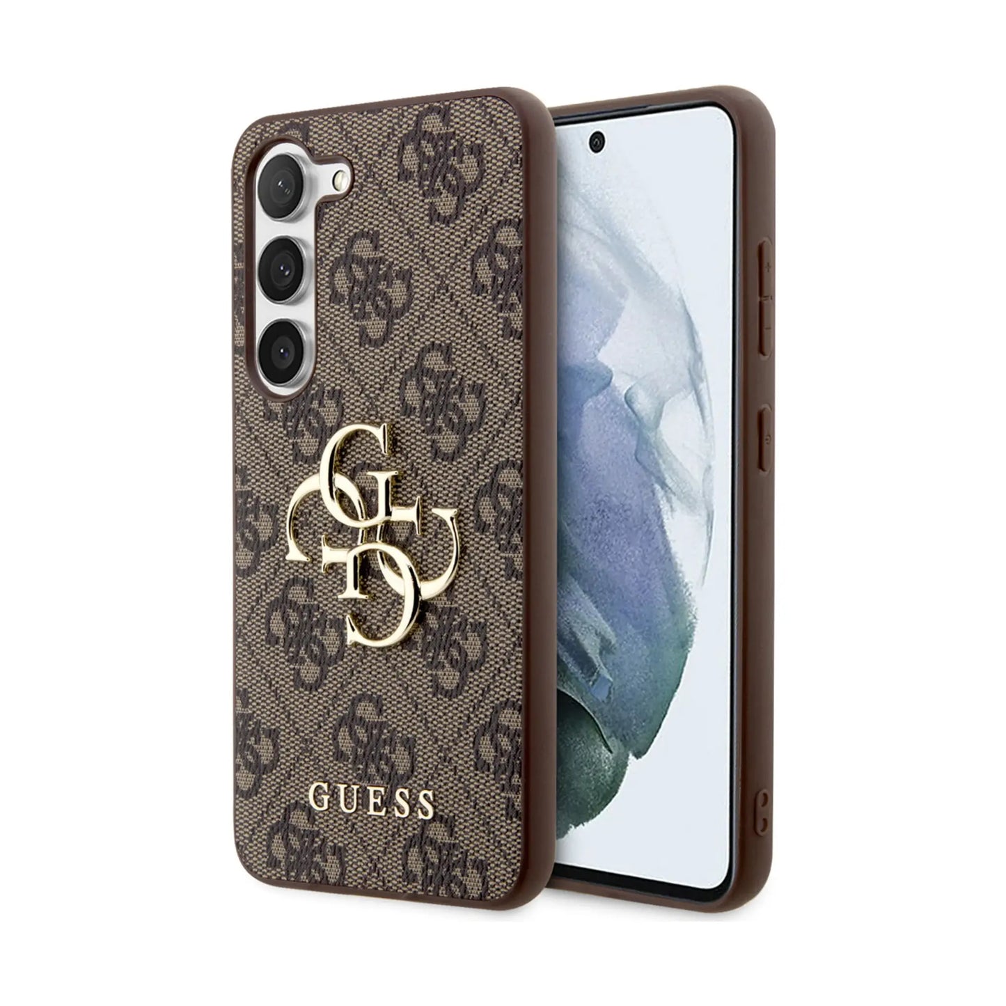 Guess Hülle Polyurethan 4G Metal Logo Braun – Galaxy S23