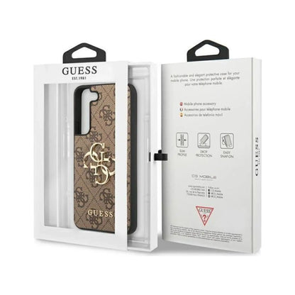 Guess Hülle Polyurethan 4G Metal Logo Braun – Galaxy S23