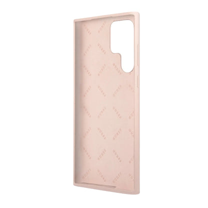 Guess Silicone Script Metal Logo Case, Rosa – Galaxy S23 Ultra
