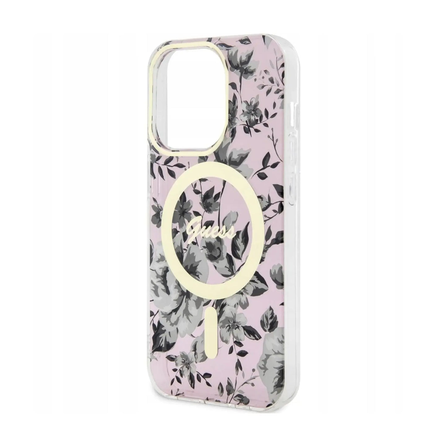 Guess Hülle Flower MagSafe Pink - iPhone 14 Pro