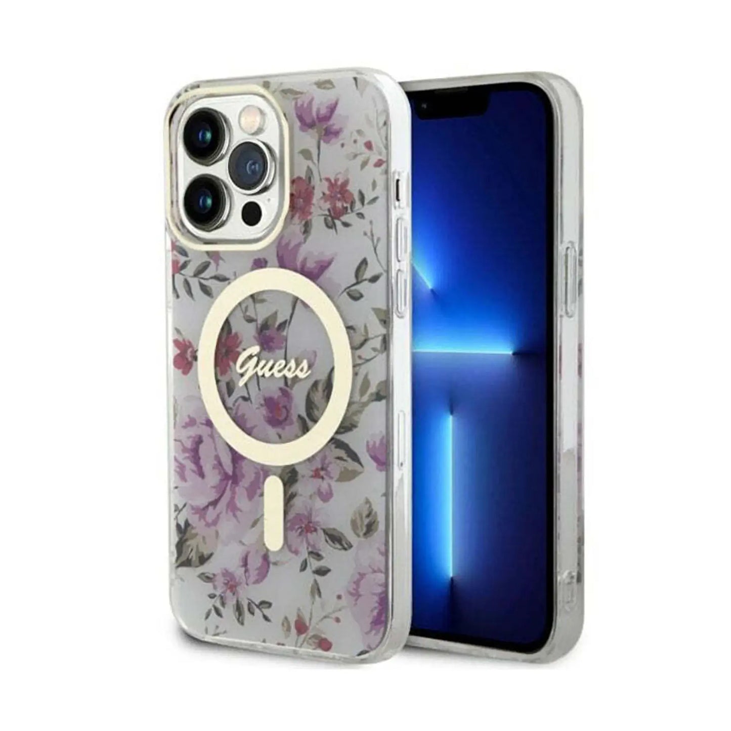Guess Hülle Flower MagSafe Transparent - iPhone 14 Pro Max
