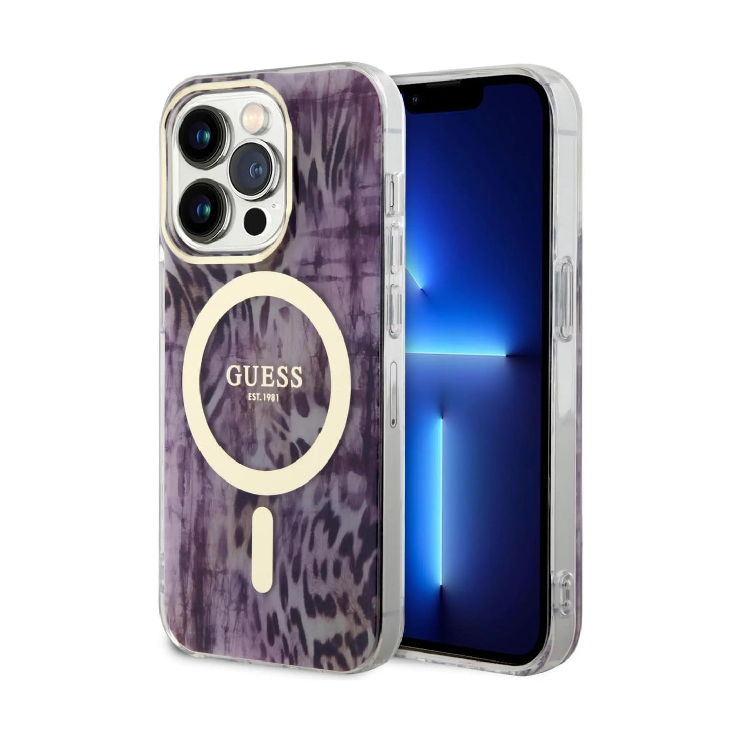 Guess Hülle Leopard MagSafe Pink - iPhone 14 Pro Max