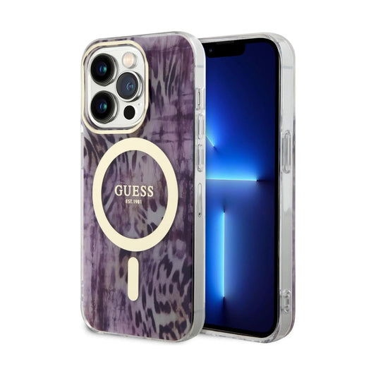Guess Hülle Leopard MagSafe Pink - iPhone 14 Pro Max