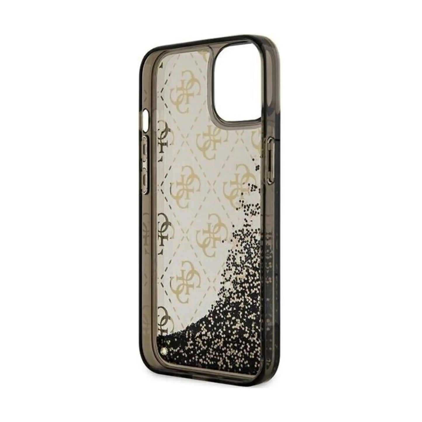 Guess iPhone 14 Hülle, Schwarz – Liquid Glitter Translucent 4G