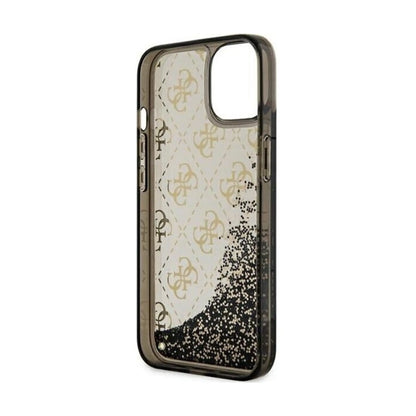 Guess iPhone 14 Hülle, Schwarz – Liquid Glitter Translucent 4G