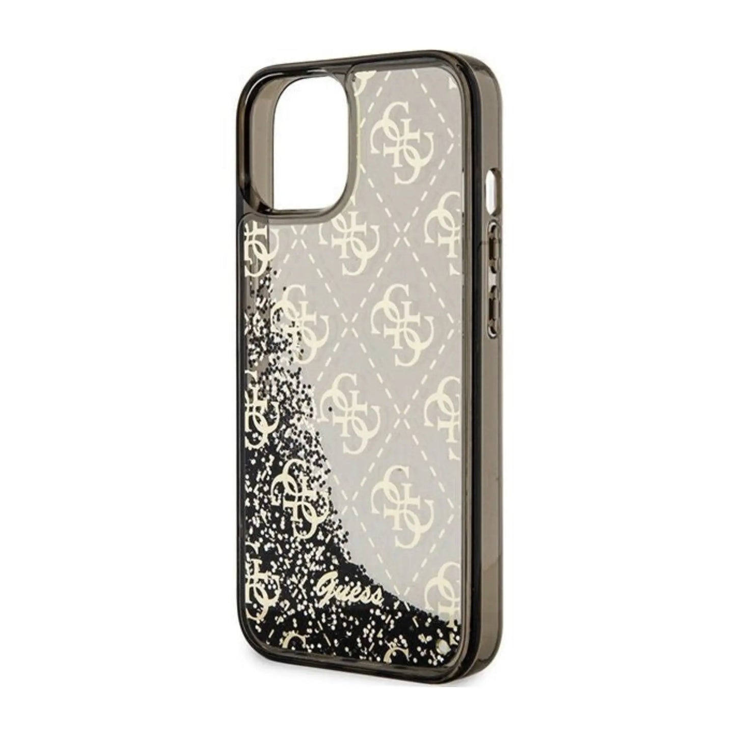 Guess iPhone 14 Hülle, Schwarz – Liquid Glitter Translucent 4G
