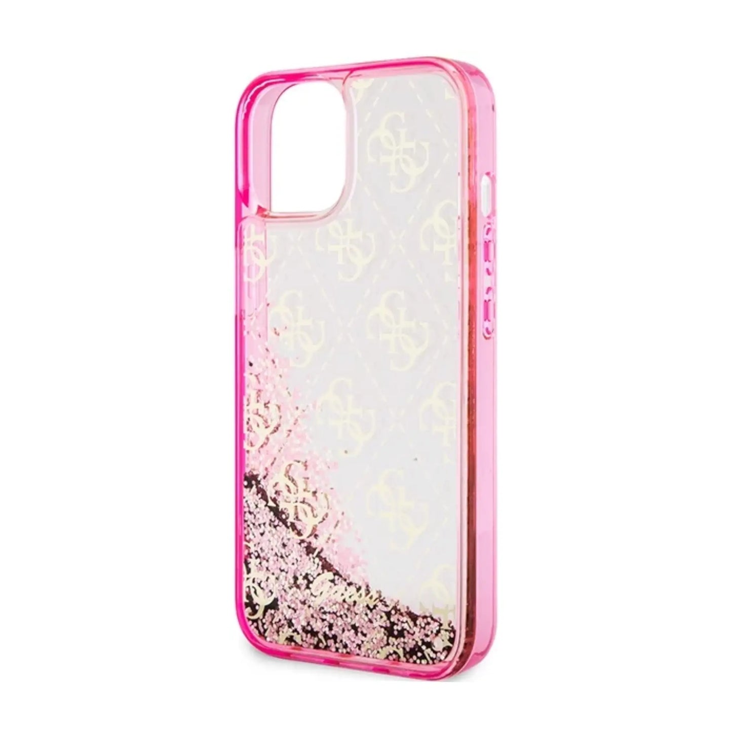 Guess Hülle Liquid Glitter Translucent 4G Rosa - iPhone 14