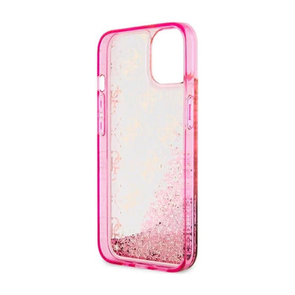Guess Hülle Liquid Glitter Translucent 4G Rosa - iPhone 14