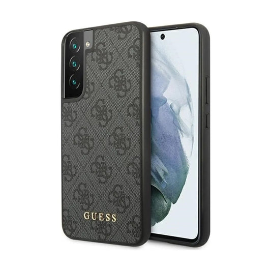 Guess GUHCS23MG4GFGR 4G Metal Gold Logo Case, Grau – Galaxy S23+