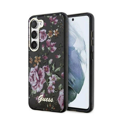 Guess Hülle GUHCS23MHCFWSK Flower Collection Schwarz – Galaxy S23+