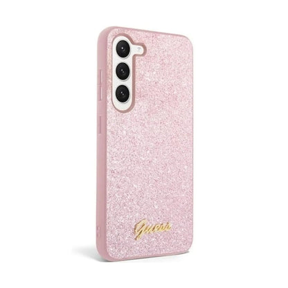 Guess Hülle GUHCS23MHGGSHP Glitter Script Pink – Galaxy S23+