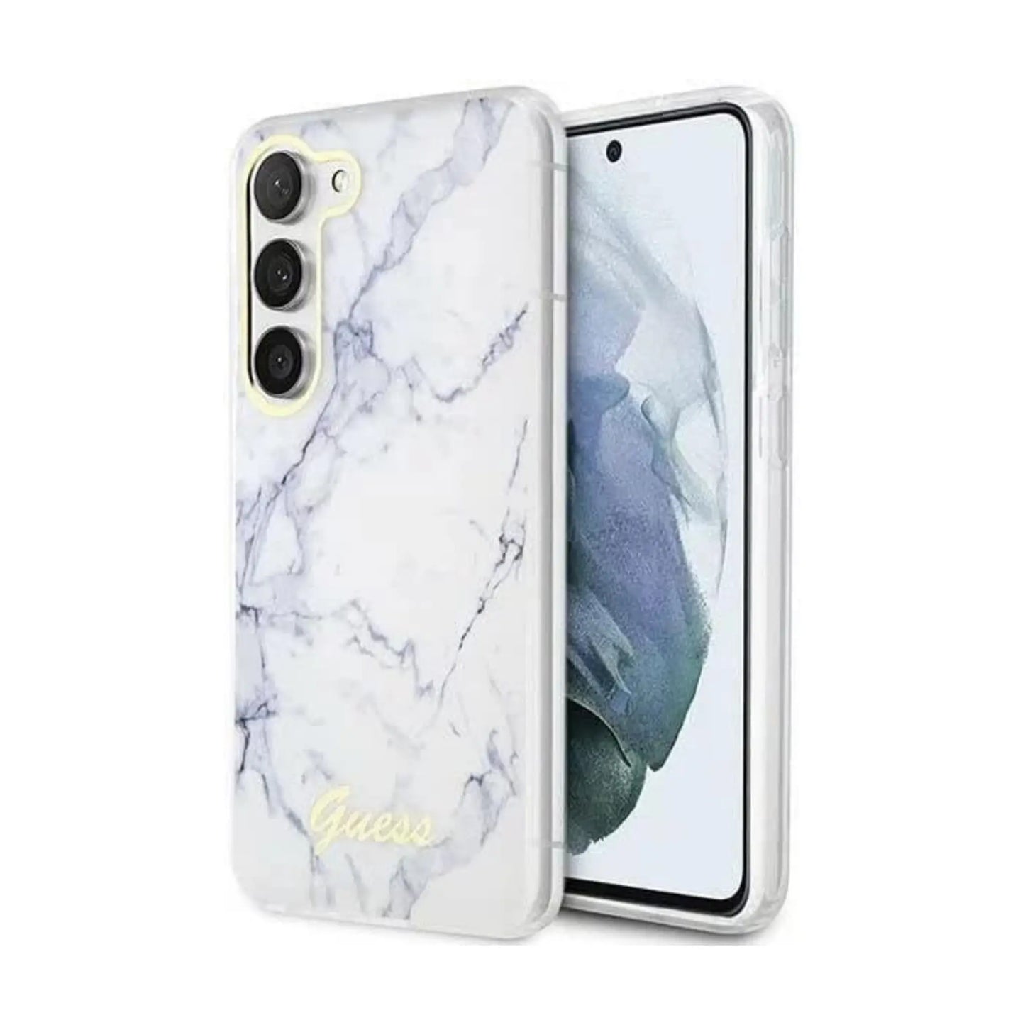 Guess Hülle Marble Kollektion Weiß - Galaxy S23
