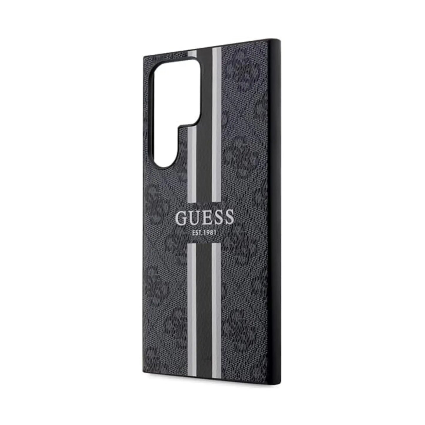 Guess Hülle 4G Printed Stripe Schwarz - Samsung Galaxy S23 Ultra