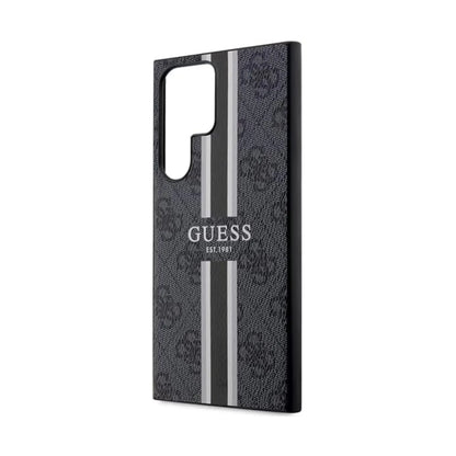 Guess Hülle 4G Printed Stripe Schwarz - Samsung Galaxy S23 Ultra