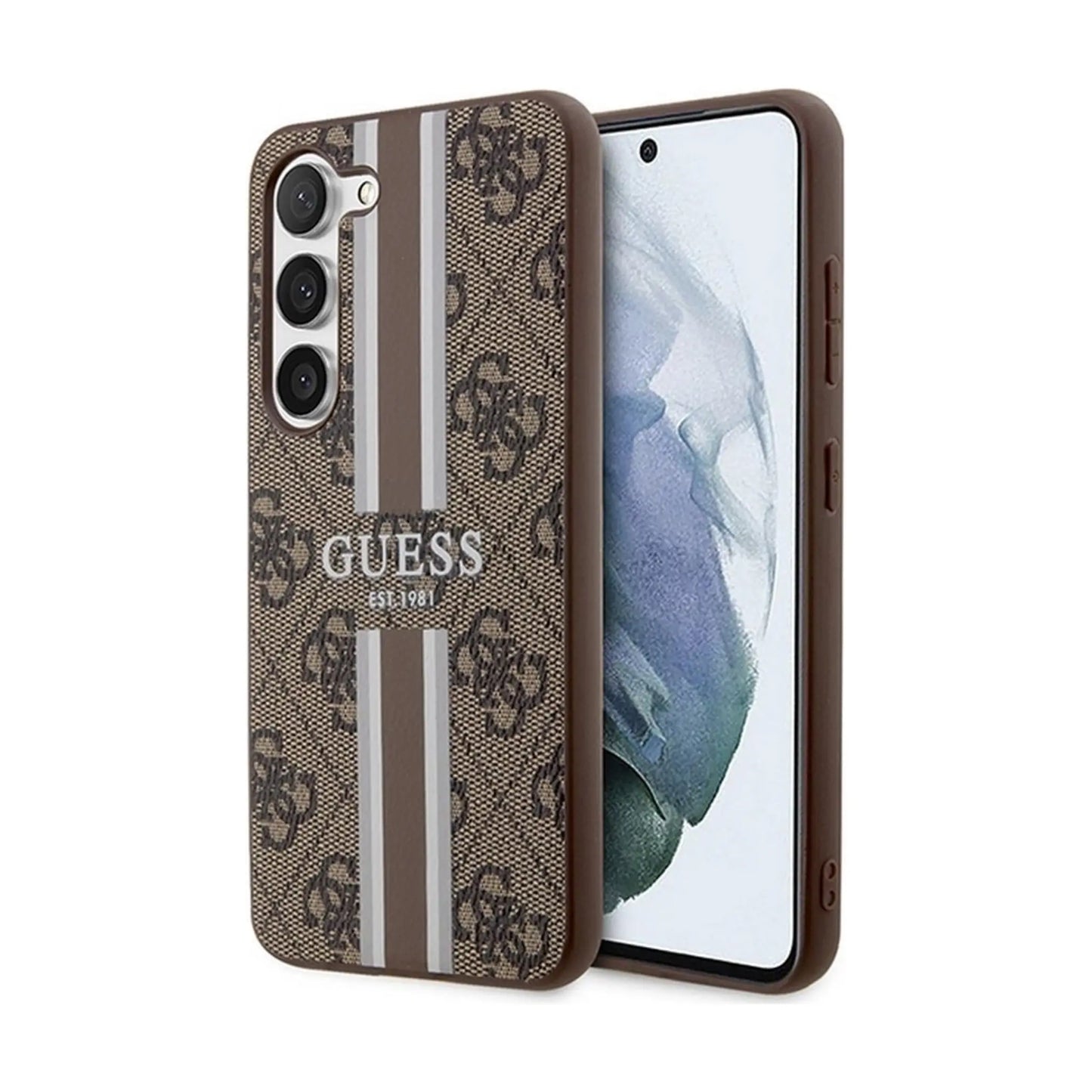 Guess 4G Printed Stripe Case, Braun – Galaxy S23