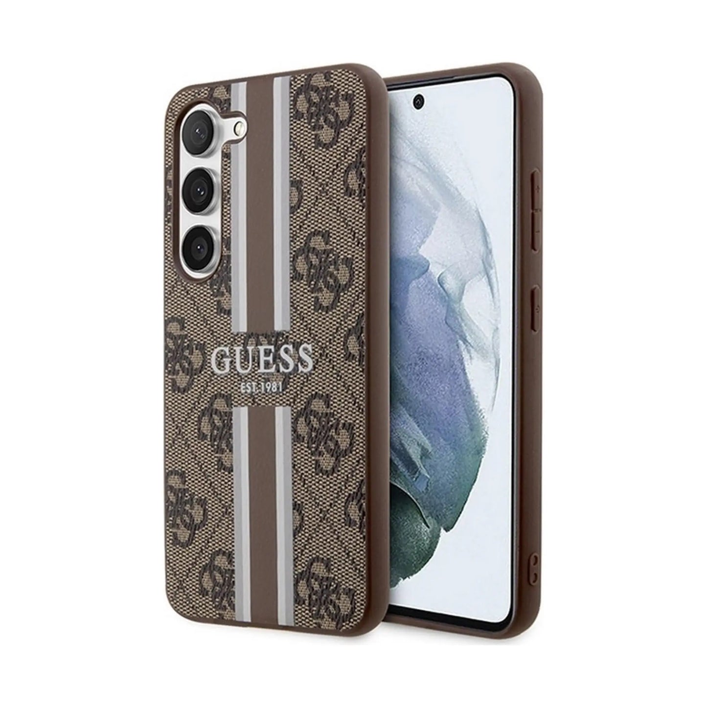 Guess Hülle 4G Printed Stripe Braun – Galaxy S23+
