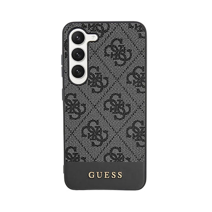 Guess 4G Bottom Stripe Metal Logo Hülle Schwarz – Samsung Galaxy S23